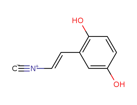 Molecular Structure of 113093-47-3 (1,4-Benzenediol, 2-(2-isocyanoethenyl)-, (E)-)