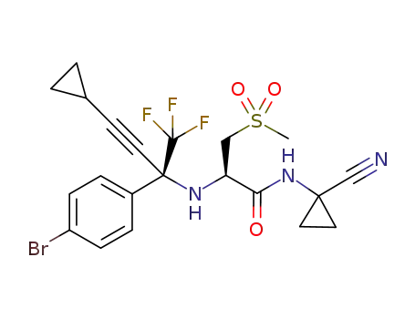 N<sub>2</sub>-[(1R)-1-(4-bromophenyl)-3-cyclopropyl-1-(trifluoromethyl)prop-2-yn-1-yl]-N<sub>1</sub>-(1-cyanocyclopropyl)-3-(methylsulfonyl)-L-alaninamide