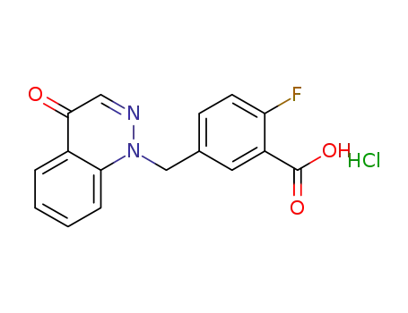1-(3-carboxy-4-fluorobenzyl)-4-oxo-1,4-dihydrocinnolin-1-ium chloride