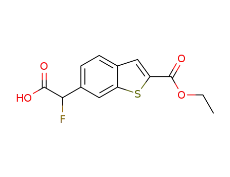 6-(carboxy-fluoro-methyl)-benzo[b]thiophene-2-carboxylic acid ethyl ester