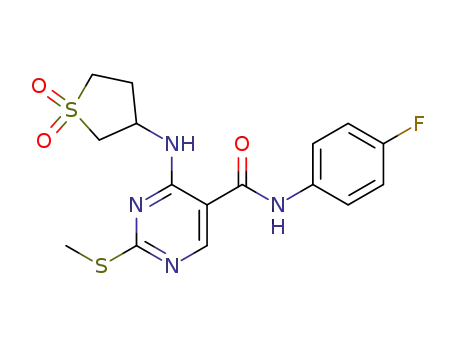 4-(1,1-Dioxotetrahydrothiophen-3-ylamino)-2-methylsulfanylpyrimidine-5-carboxylic acid (4-fluorophenyl)amide