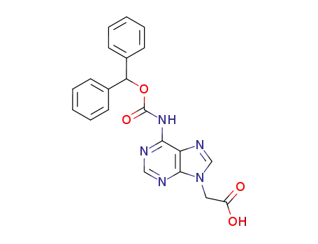 Molecular Structure of 186046-80-0 ((6-BENZHYDRYLOXYCARBONYLAMINO-PURIN-9-YL)-ACETIC ACID)
