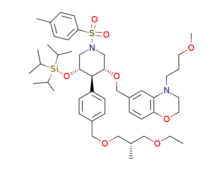 6-[(3R,4R,5S)-4-[4-((S)-3-ethoxy-2-methylpropoxymethyl)phenyl]-1-(toluene-4-sulphonyl)-5-triisopropylsilanyloxypiperidin-3-yloxymethyl]-4-(3-methoxypropyl)-3,4-dihydro-2H-benzo[1,4]oxazine