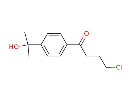 Molecular Structure of 873072-14-1 (1-Butanone, 4-chloro-1-[4-(1-hydroxy-1-methylethyl)phenyl]-)