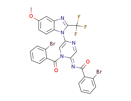 (E)-2-bromo-N-[1-(2-bromo-benzoyl)-5-(5-methoxy-2-trifluoromethyl-benzoimidazol-1-yl)-1H-pyrazin-2-ylidene]-benzamide