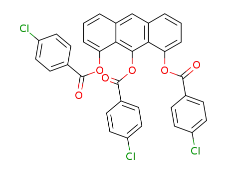 Molecular Structure of 42200-19-1 (1,8,9-tri(4-chlorobenzoyloxy)anthracene)