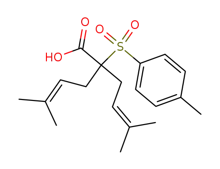 Molecular Structure of 212769-69-2 (4-Hexenoic acid,
5-methyl-2-(3-methyl-2-butenyl)-2-[(4-methylphenyl)sulfonyl]-)