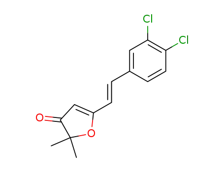 Molecular Structure of 138958-28-8 (3(2H)-Furanone, 5-[2-(3,4-dichlorophenyl)ethenyl]-2,2-dimethyl-, (E)-)