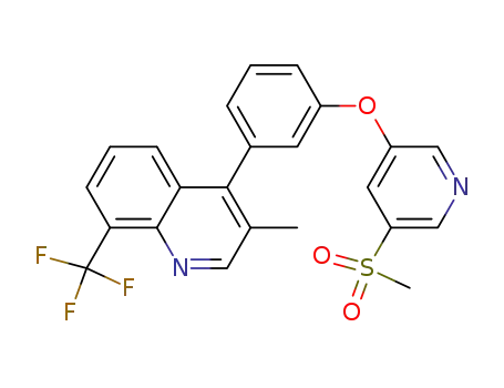 Molecular Structure of 1020736-40-6 (3-methyl-4-(3-{[5-(methylsulfonyl)pyridin-3-yl]oxy}phenyl)-8-(trifluoromethyl)quinoline)