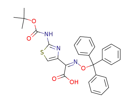 Molecular Structure of 140128-20-7 ((Z)-2-(2-Boc-aminothiazole-4-yl-)-2-trityloxyiminoacetic acid)