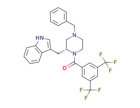 (2R)-4-benzyl-1-[3,5-bis(trifluoromethyl)benzoyl]-2-(1H-indol-3-yl-methyl)piperazine