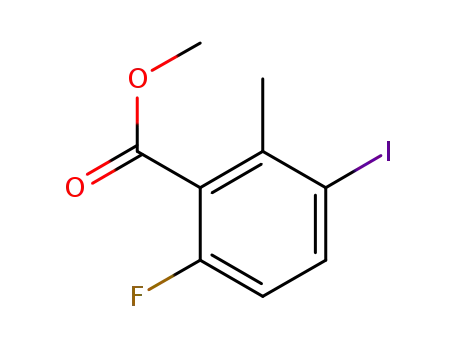 Molecular Structure of 1149379-04-3 (Methyl-6-fluoro-3-iodo-2-methylbenzolate)