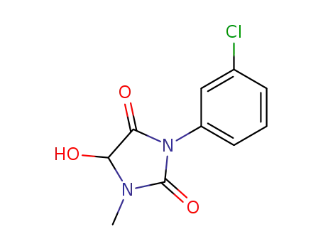 Molecular Structure of 38655-58-2 (3-(3-chlorophenyl)-5-hydroxy-1-methylimidazolidine-2,4-dione)