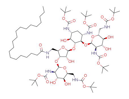 Molecular Structure of 1067241-24-0 (5''-N-(nonadecanoyl)-1,3,2',6',2''',6'''-hexa-N-(tert-butoxycarbonyl)-5''-deoxy-neomycin)