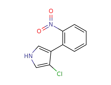 Molecular Structure of 7123-69-5 (1H-Pyrrole, 3-chloro-4-(2-nitrophenyl)-)