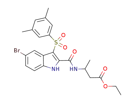 ethyl 3-[N-[5-bromo-3-[(3,5-dimethylphenyl)sulfonyl]-1H-indole-2-carboxamido]]butanoate
