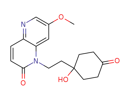 Molecular Structure of 959616-89-8 (1-(2-(1-hydroxy-4-oxocyclohexyl)ethyl)-7-methoxy-1,5-naphthyridin-2(1H)-one)