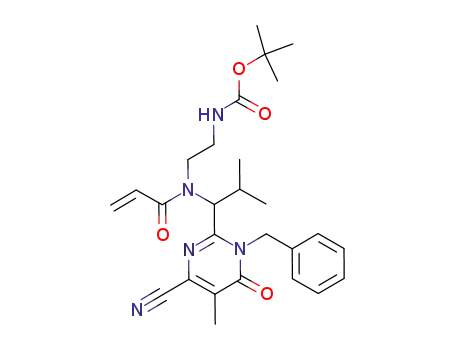 1,1-dimethylethyl [2-(acryloyl{1-[4-cyano-5-methyl-6-oxo-1-(phenylmethyl)-1,6-dihydro-2-pyrimidinyl]-2-methylpropyl}amino)ethyl]carbamate