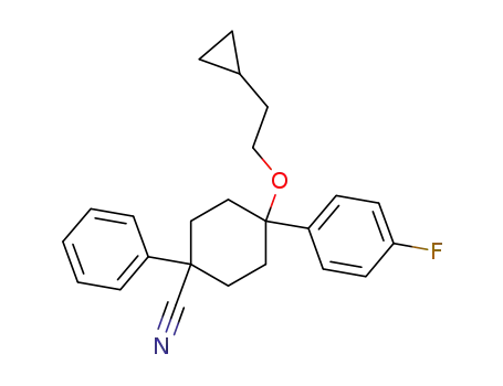 Molecular Structure of 1092533-01-1 (4-(2-cyclopropylethoxy)-4-(4-fluorophenyl)-1-phenylcyclohexanecarbonitrile)