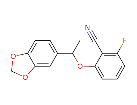 Benzonitrile, 2-[1-(1,3-benzodioxol-5-yl)ethoxy]-6-fluoro-