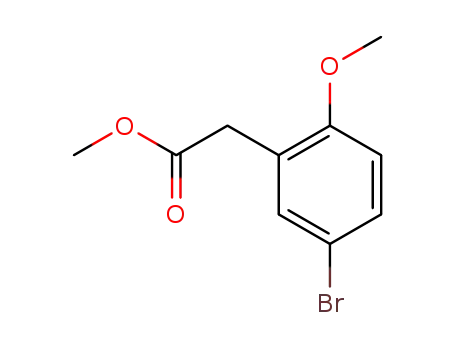 Molecular Structure of 294860-58-5 (methyl 2-(5-bromo-2-methoxyphenyl)acetate)