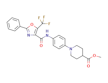 1-{4-[(2-phenyl-5-trifluoromethyl-oxazole-4-carbonyl)-amino]-phenyl}-piperidine-4-carboxylic acid methyl ester