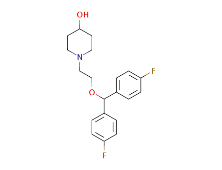 Molecular Structure of 131278-94-9 (4-Piperidinol, 1-[2-[bis(4-fluorophenyl)methoxy]ethyl]-)
