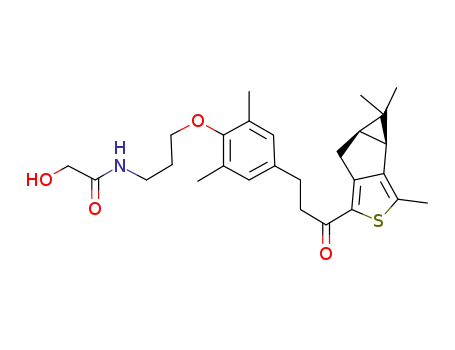 1-(3-(2,6-dimethyl-4-(3-oxo-3-((3bS,4aR)-3,4,4-trimethyl-3b,4,4a,5-tetrahydrocyclopropa[3,4]cyclopenta[1,2-c]thiophen-1-yl)propyl)phenoxy)propyl)azetidine-3-carboxylic acid