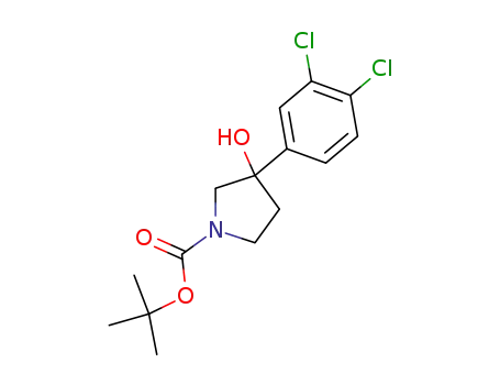 Molecular Structure of 390406-53-8 (1-BOC-3-(3,4-DICHLOROPHENYL)-3-HYDROXYPYRROLIDINE)