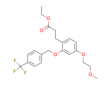 Molecular Structure of 888740-72-5 (3-(4-(2-methoxyethoxy)-2-{[4-(trifluoromethyl)benzyl]oxy}phenyl)propanoic acid ethyl ester)