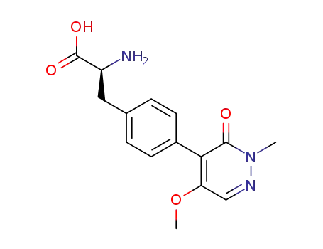 Molecular Structure of 862854-58-8 ((S)-2-amino-3-[4-(5-methoxy-2-methyl-3-oxo-2,3-dihydro-pyridazin-4-yl)-phenyl]-propionic acid)