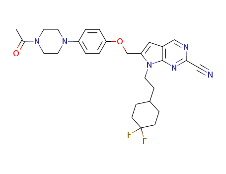 7H-Pyrrolo[2,3-d]pyrimidine-2-carbonitrile, 6-[[4-(4-acetyl-1-piperazinyl)phenoxy]methyl]-7-[2-(4,4-difluorocyclohexyl)ethyl]-
