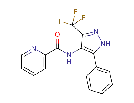 Molecular Structure of 842141-06-4 (2-Pyridinecarboxamide,
N-[5-phenyl-3-(trifluoromethyl)-1H-pyrazol-4-yl]-)