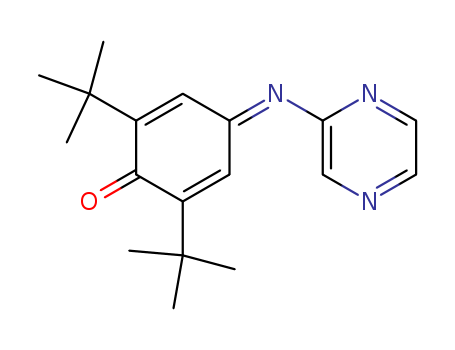 Molecular Structure of 114548-44-6 (2,5-Cyclohexadien-1-one, 2,6-bis(1,1-dimethylethyl)-4-(pyrazinylimino)-)