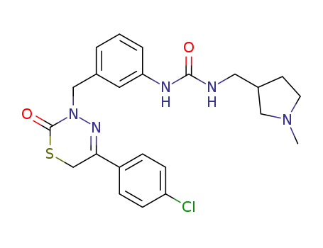 1-{3-[5-(4-chlorophenyl)-2-oxo-6H-1,3,4-thiadiazin-3-ylmethyl]phenyl}-3-(1-methylpyrrolidin-3-ylmethyl)urea