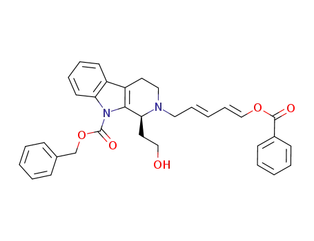 (1E,3E)-5-((S)-3,4-dihydro-1-(2-hydroxyethyl)-9-carbobenzyloxy-1H-pyrido[3,4-b]indol-2-yl)penta-1,3-dienyl benzoate