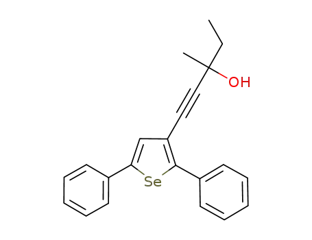 Molecular Structure of 1032198-08-5 (1-(2,5-diphenylselenophen-3-yl)-2-methylpent-1-yn-3-ol)