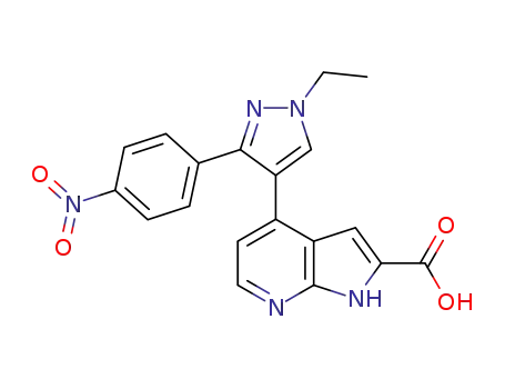 4-[1-ethyl-3-(4-nitrophenyl)-1H-pyrazol-4-yl]-1H-pyrrolo[2,3-b]-pyridine-2-carboxylic acid