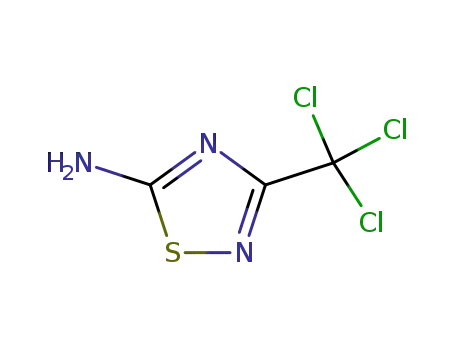 Molecular Structure of 7523-57-1 (3-(Trichloromethyl)1,2,4-thiadiazol-5-amine)