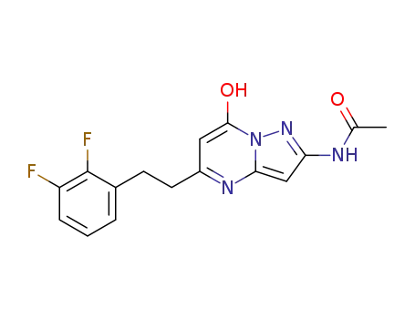 Molecular Structure of 1185908-04-6 (N-{5-[2-(2,3-difluoro-phenyl)-ethyl]-7-hydroxy-pyrazolo[1,5-a]pyrimidin-2-yl}acetamide)