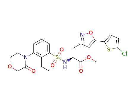 (S)-3-[5-(5-chloro-thiophen-2-yl)-isoxazol-3-yl]-2-[2-ethyl-3-(3-oxo-morpholin-4-yl)-benzenesulfonylamino]-propionic acid methyl ester