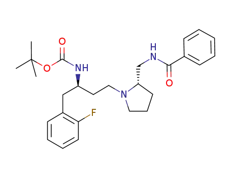 [3-[(2S)-(benzoylamino-methyl)-pyrrolidin-1-yl]-(1R)-(2-fluoro-benzyl)-propyl]-carbamic acid tert-butyl ester