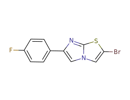 Molecular Structure of 944581-10-6 (2-Bromo-6-(4-fluoro-phenyl)-imidazo[2,1-b]thiazole)