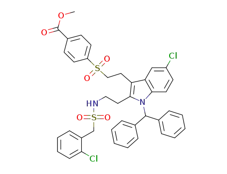 methyl 4-({2-[5-chloro-2-(2-{[(2-chlorobenzyl)sulfonyl]amino}ethyl)-1-(diphenylmethyl)-1H-indol-3-yl]ethyl}sulfonyl)benzoate