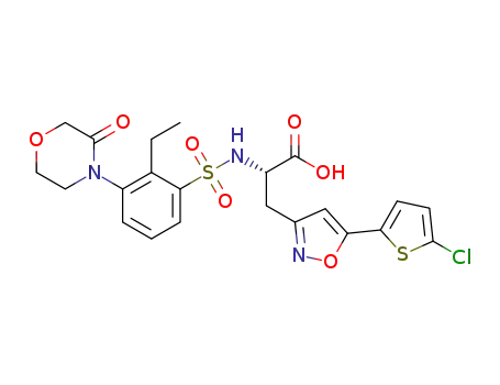 (S)-3-[5-(5-chloro-thiophen-2-yl)-isoxazol-3-yl]-2-[2-ethyl-3-(3-oxo-morpholin-4-yl)-benzenesulfonylamino]-propionic acid