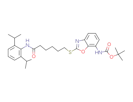 t-butyl (2-((6-((N-2,6-diisopropylphenyl)amino)-6-oxohexyl)thio)benzo[d]oxazol-7-yl)carbamate