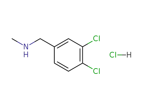 Molecular Structure of 90389-19-8 (1-(3,4-Dichlorophenyl)-N-MethylMethanaMine hydrochloride)