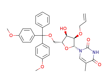 Molecular Structure of 212061-56-8 (2'-O-Allyl-5'-O-dimethoxytrityl-5-methyluridine)