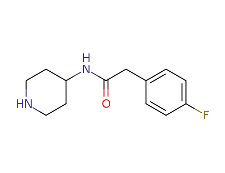 Molecular Structure of 198210-55-8 (2-(4-fluorophenyl)-N-piperidin-4-ylacetamide)