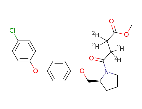 Molecular Structure of 929917-79-3 (methyl 4-{(S)-2-[4-(4-chloro-phenyloxy)-phenoxymethyl]-pyrrolidin-1-yl}-4-oxo-butyrate (d4))